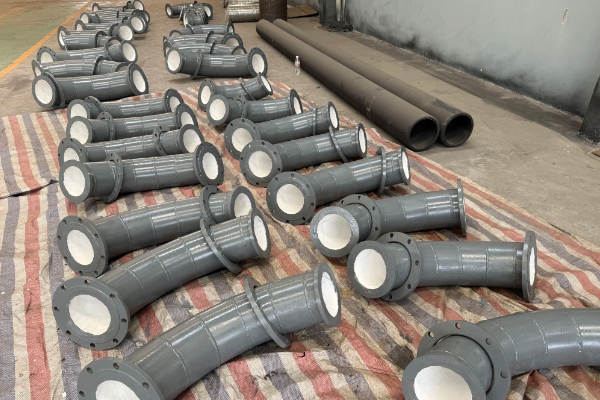 陶瓷耐磨除塵管道內粘貼氧化鋁